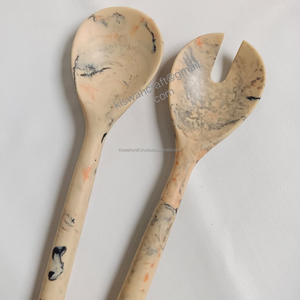 Modern Luxury Design Handmade Silver Color Resin Salad Server Salad <b>Tools</b> Customizable Size Dishwasher <b>Safe</b> BPA Free Lead Free - Product Image 4