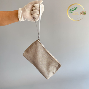 Bolsa de Maquillaje de Yute Natural con Cierre, Organizador de Cosméticos Ecológico y Elegante - Product Image 2