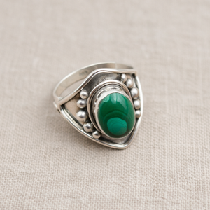 Vintage Green Malachite Gemstone <b>Ring</b> 925 Sterling Silver Rose Gold Yellow Gold Plated Boho Geometric <b>Statement</b> Jewelry for Men - Product Image 1
