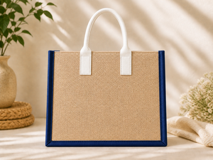 Sac fourre-tout en jute laminé personnalisé avec fermeture à bouton, écologique, réutilisable, imprimé floral, poignée en coton, pour exposition et mariage - Product Image 6