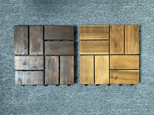 Planches de terrasse en bois d'acacia du Vietnam 300x300mm, contemporaines, imperméables, antidérapantes, finition mate, surface huilée, solution complète - Product Image 3