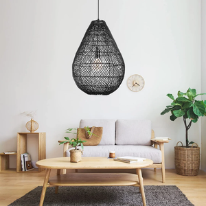 Natural Black Rattan Pendant <b>Light</b> for Home <b>Decoration</b> Restaurants Resorts and Hospitality Projects - Product Image 2