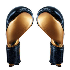 Guantes de Boxeo Profesionales RTS Cleto Reyes Negros/Dorados, Guantes de Entrenamiento de Cuero Genuino con Cierre de Gancho y Bucle - Product Image 4