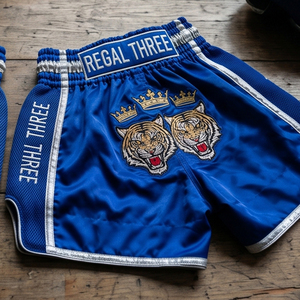 Regal Three Men's MMA Fight Shorts Black Gold Print Martial Arts Wear MMA Shorts Unisex <b>Boxer</b> Trainer MMA Shorts - Product Image 4