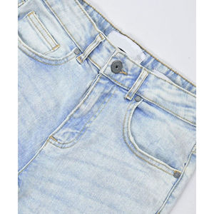 Jean slim homme en coton délavé style motard, avec fermeture éclair, qualité supérieure, coupe ajustée, modèle Fly Skinny - Product Image 2