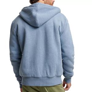 Sudadera con capucha de forro polar con cremallera completa pesada personalizada para hombre al por mayor Sudadera con capucha de piel gruesa informal de invierno con estampado impermeable - Product Image 6