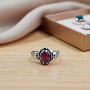 <b>Garnet</b> Fashion <b>Ring</b> 3.6 Grams Weight - Product Image 3