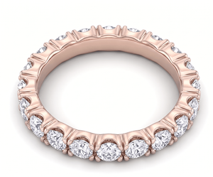 Bague d'éternité en diamant, taille brillant rond, bijoux fins classiques, bague de fiançailles - Product Image 5