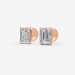 Classic <b>Emerald</b> Solitaire <b>Earrings</b> in 18K Yellow <b>Gold</b> Design Trendy Wholesale Certified Unisex Classic Luxury Diamond <b>Earrings</b> - Product Image 6