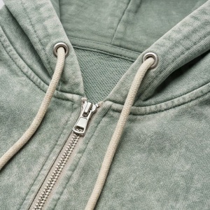 Nouveau design Survêtement évasé en coton délavé à l'acide, sweat à capuche zippé épais et pantalon empilé, ensemble de jogging pour homme, couleur personnalisable - Product Image 3