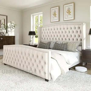 RoyalTuft, plataforma tapizada de lujo, marco de cama, cabecero con botones, muebles de dormitorio modernos y elegantes - Product Image 3