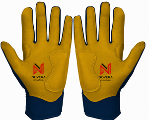 Guantes de Bateo de Béisbol NOVERA INDUSTRIES de Cuero Genuino, Ligeros y de Secado Rápido para Niños, Mano Derecha/Izquierda, Cierre de Gancho y Bucle - Product Image 2