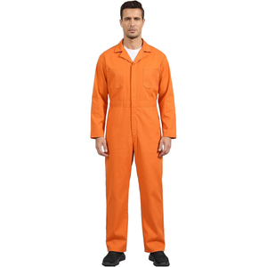 Vêtements de travail d'été respirants en polyester, vêtements de travail pour mécaniciens et électriciens, uniforme de mécanicien orange en coton résistant - Product Image 3