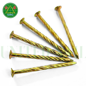 Clavo de Acero Chapado en Amarillo con Cabeza a Cuadros y Cuerpo Roscado para Construcción |   Clavos sueltos con revestimiento amarillo - Product Image 5