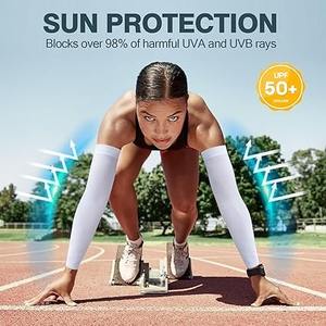 Mangas de compresión Sapphire con protección UV, tela ligera, ideales para entrenamiento y ejercicio al aire libre - Product Image 6