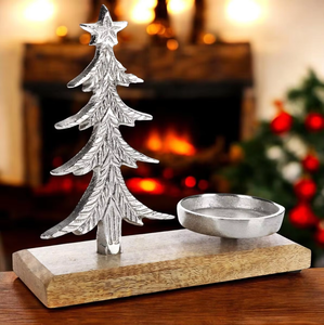 Support de bougie en aluminium pour bougies chauffe-plat, décoration de Noël pour la maison, pour la table des fêtes - Product Image 4
