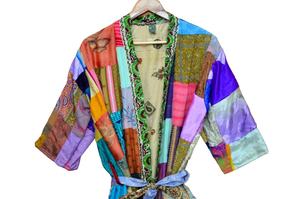 Nouveau Peignoir patchwork pour femmes Kimono en soie Robe de nuit pour femmes - Product Image 2