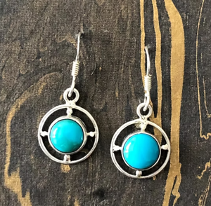 Turquoise Gemstone 925 <b>Sterling</b> <b>Silver</b> Drop Earrings Bohemia Style Women's Jewelry Everyday Wear - Product Image 3