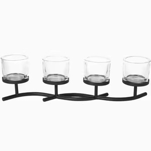Candelabro Clásico de Metal para Velas de Té, Decoración Navideña Tradicional, Centro de Mesa Festivo y Regalos de Temporada - Product Image 1