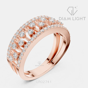 Bague de fiançailles en diamant de laboratoire certifié IGI 0,591 carat, or blanc 14 carats, taille ronde, F+ VS+, pavé, nouvelle collection de bijoux pour femme, idéale pour offrir - Product Image 4
