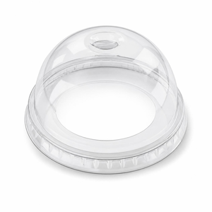 Tapa de Domo Transparente de PET de 12 oz – Tapa Desechable de Plástico Transparente para Vasos de Smoothies, Batidos, Café Helado y Bebidas Frías - Product Image 4