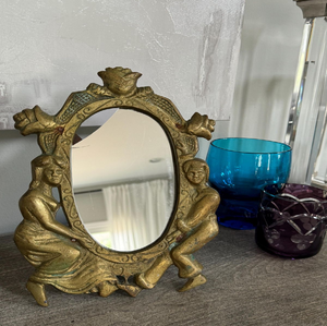 Miroir rectangulaire élégant en filigrane doré avec motifs de feuilles délicats, disponible à prix de gros. - Product Image 6