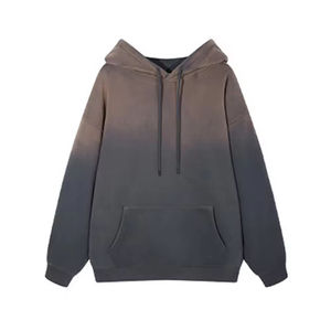Sweat-shirt à capuche unisexe bleu clair surdimensionné, couleur unie, décontracté, avec poche, manches classiques, en tissu French Terry - Product Image 3
