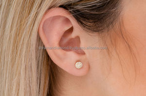 ต่างหูเพชรโมอิสซาไนต์ทรงกลมแบบคลัสเตอร์ ชุบทอง น้ำหนัก 6.33 กรัม ประดับเพชร 1.64 กะรัต สี D คุณภาพ VVS สำหรับเครื่องประดับแฟชั่น - Product Image 2