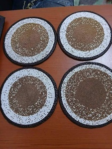Premium Handmade <b>Beaded</b> <b>Placemat</b> with Detailed Embroidery Design for Dining Table Decoration and Special Events - Product Image 1