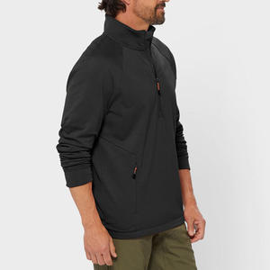Veste polaire unisexe à col zippé en softshell, motif uni, logo brodé, collection automne, vente en gros usine - Product Image 6