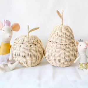 <b>Nursery</b> toy organizer hand weave rattan <b>baskets</b> room decor <b>basket</b> cute storage items for girls - Product Image 1