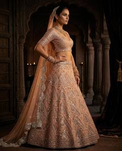Divyam Creation <b>Red</b> Embroidered Faux Georgette <b>Lehenga</b> Choli Floor-Length Traditional Indian Party Wedding Dress Women's Regular - Product Image 4