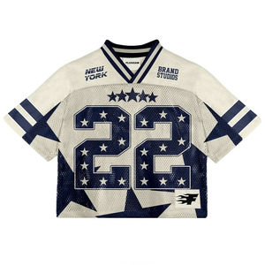 Camiseta deportiva de fútbol de malla extragrande de alta calidad para hombre, de secado rápido, con estampado serigrafiado, corte holgado y hombros caídos, ideal para verano. - Product Image 4