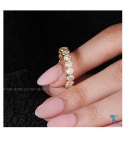 High Quality Marquise and Star Cluster Alternating Band in 14K 18K Gold Ring for Women Luxury <b>Fine</b> Jewelry Custom Jewelry Design - Product Image 6