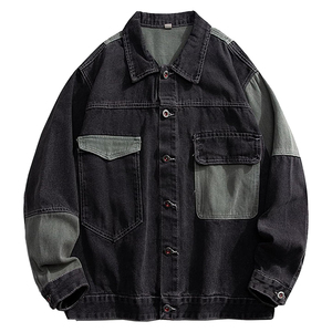 Best Quality <b>Men's</b> <b>Jeans</b> <b>Jacket</b> <b>Black</b> Color Cotton Made Front Pocket Street Wear Full Sleeve <b>Jeans</b> <b>Jackets</b> For Adult <b>Men's</b> - Product Image 1