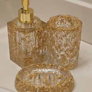 ชุดอุปกรณ์ห้องน้ำทำมือจากเรซิ่นรักษ์โลก ทาสีด้วยมือ สีสันปรับแต่งได้ - Product Image 1