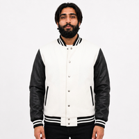 Blouson universitaire d'hiver à col montant avec logo personnalisé, broderie frontale, haute qualité, écologique, lourd, antibactérien, vente en gros