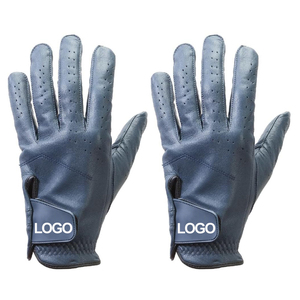 Guantes de golf azules, rojos y marrones de cuero genuino unisex antideslizantes para manos deportivas, fáciles de poner. - Product Image 1