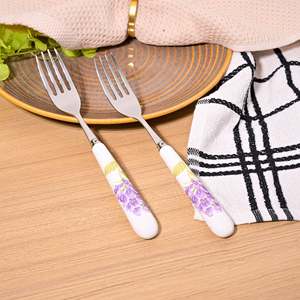 Elegant Lavender Print Cutlery Set of 2 Includes Elegant <b>Forks</b> - Product Image 6