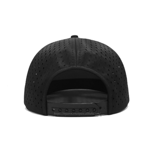 Wholesale Blank Rope Laser Cut Cap Structured 5 Panel Snapback Adjustable <b>Flat</b> Bill Baseball <b>Hat</b> Perforated Sports <b>Hat</b> OEM - Product Image 4