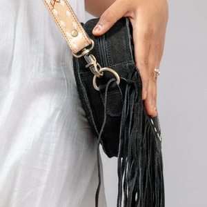 ¡Novedad de 2025! Bolso cruzado circular de cuero genuino con puntadas para botas de diseño personalizado, bolso de hombro redondo para mujer - Product Image 5