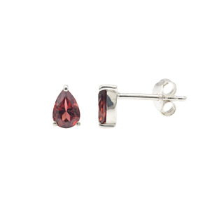 Natural Mozambique Garnet Gemstone Ear <b>Studs</b> 925 <b>Sterling</b> <b>Silver</b> Minimal <b>Studs</b> Push Back Earrings Women's Fashion Jewelry Lot - Product Image 2