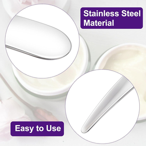 Juego de 3 Espátulas Cosméticas Mini de Acero Inoxidable Alemán, Aplicador de Maquillaje de Calidad Grado A+, Herramientas de Belleza para el Cuidado de la Piel y Crema para Ojos - Product Image 4