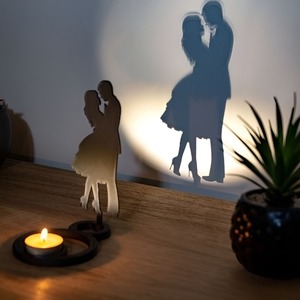 Nuevo Candelabro de Acero Inoxidable, Diseño de Pareja Abrazada, Portavelas para Decoración de Hogar, Oficina y Sala de Estar - Product Image 2