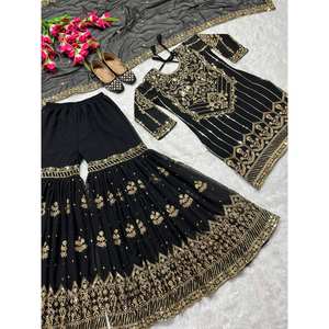 Ensemble de costume de fête élégant pour femmes, haut Sharara et dupatta fantaisie - Product Image 3