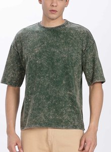 เสื้อยืดผู้ชายทรงหลวมสีสันสดใส ตัดเย็บจากผ้าวินเทจคุณภาพพรีเมียม คอทรงโอ - Product Image 3
