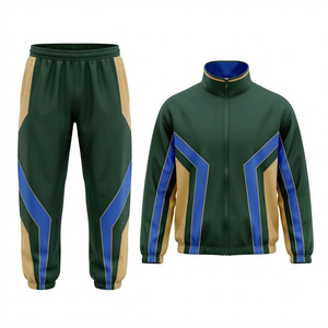 Custom Logo Men’s Color Block Tracksuit Set <b>Zip</b> <b>Up</b> <b>Jacket</b> and Jogger Pants Private Label Manufacturer - Product Image 1