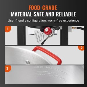 Set Friggitrice per Tacchino da 30 Qt e Vaporiera per Pesce da 10 Qt, Pentola per Friggere Frutti di Mare in Alluminio per Esterni con Bruciatore a Propano da 54.000 BTU - Product Image 4