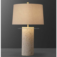 Nouvelle arrivée Lampe de table ronde en incrustation d'os Meilleure conception en zigzag Lampe d'éclairage intérieur en incrustation d'os par Craftsy Home
