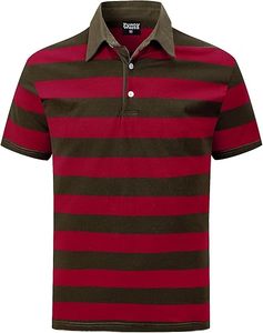 เสื้อเจอร์ซีย์ลายทางสีแดง ขาว น้ำเงิน สำหรับผู้ชาย ผ้าฝ้าย ทรงปกติ แขนสั้น เสื้อกอล์ฟลำลอง สวมใส่สบาย มีสไตล์ ไซส์พลัส - Product Image 5